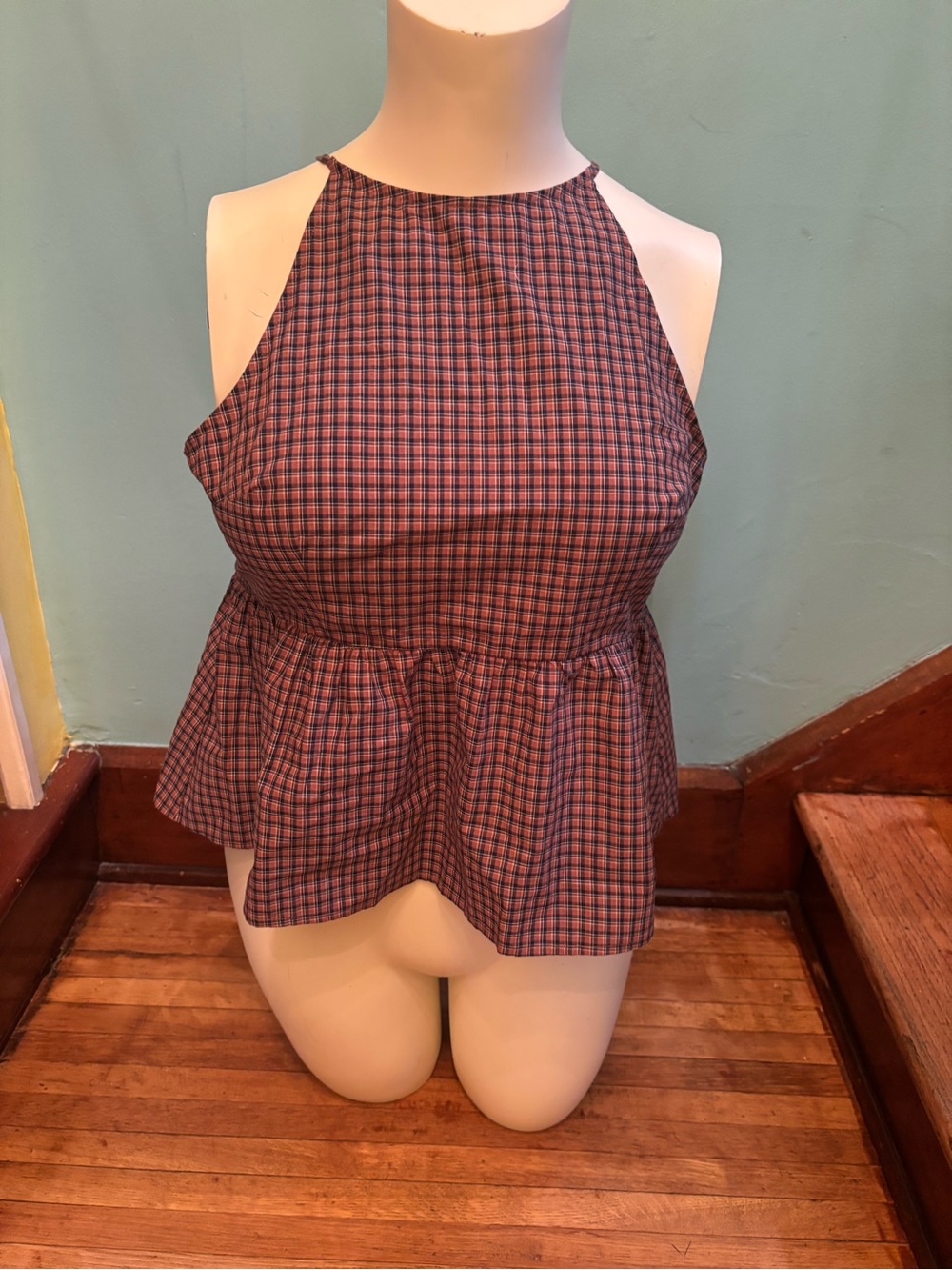 wild fable Brown and Navy Plaid Button-Up Shirt